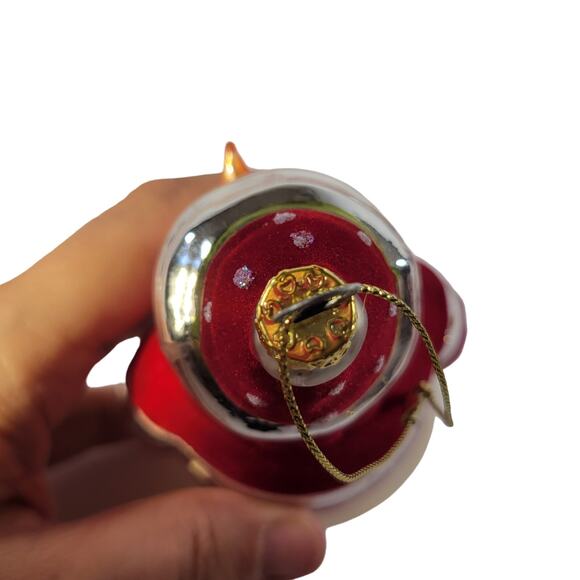 Handcrafted Glass Snowman Ornament Red Hat & Sweater Christmas Decor 5" - Picture 8 of 9